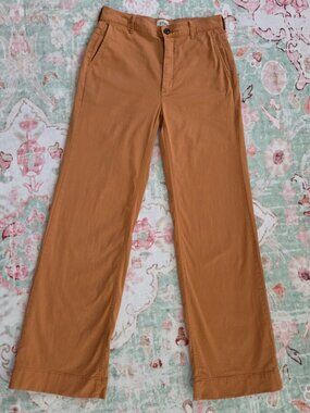 J.Crew wide-leg chinos, model BF501, size 27T, brown (Toasted Oat), 97% cotton,